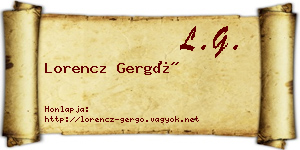 Lorencz Gergő névjegykártya