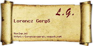 Lorencz Gergő névjegykártya